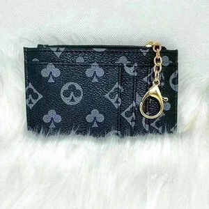 Designer inspired Card and Coin Wallet Slim Design in Gray Black